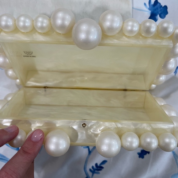 Cult Gaia Cream Pearl-Embellished Clutch - Picture 2 of 3